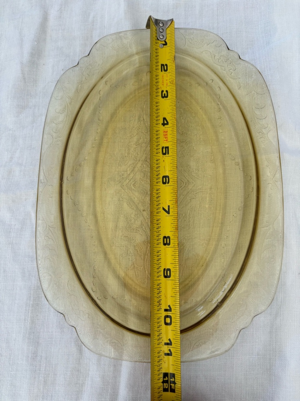 vintage Federal Glass Company platter in the Madrid Amber depression glass 1930s - Picture 6 of 7
